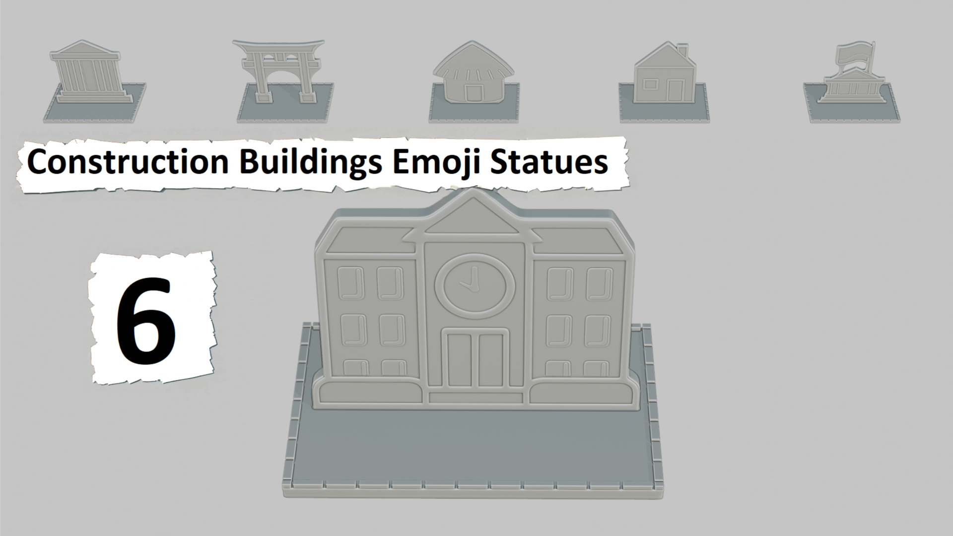 Construction Buildings Mini Pack โ Emoji Statues | Fab