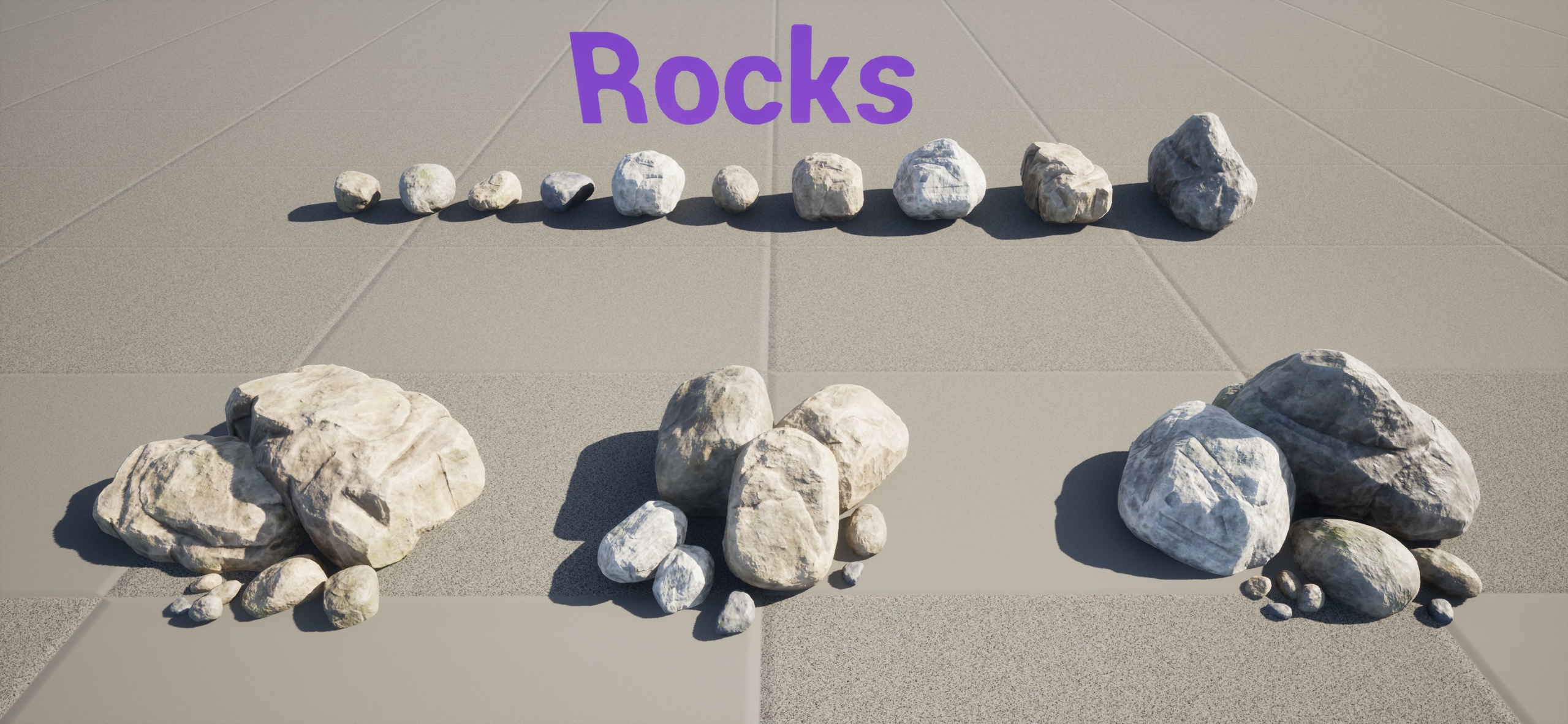 Quality Rocks Rocks Pack – 10 Game-Ready Stones + UE5 Demo | Fab