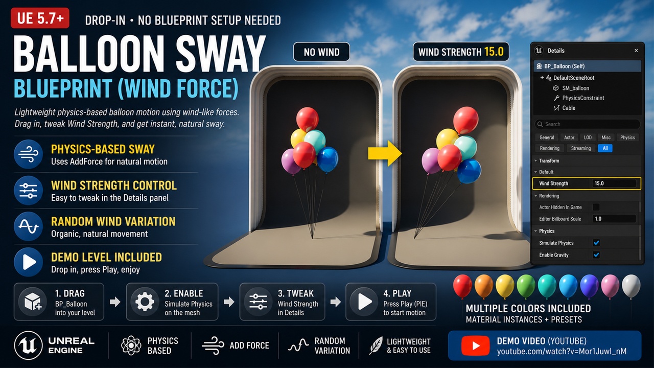 Media 1 for listing Balloon Sway Blueprint (Wind Force)🎈