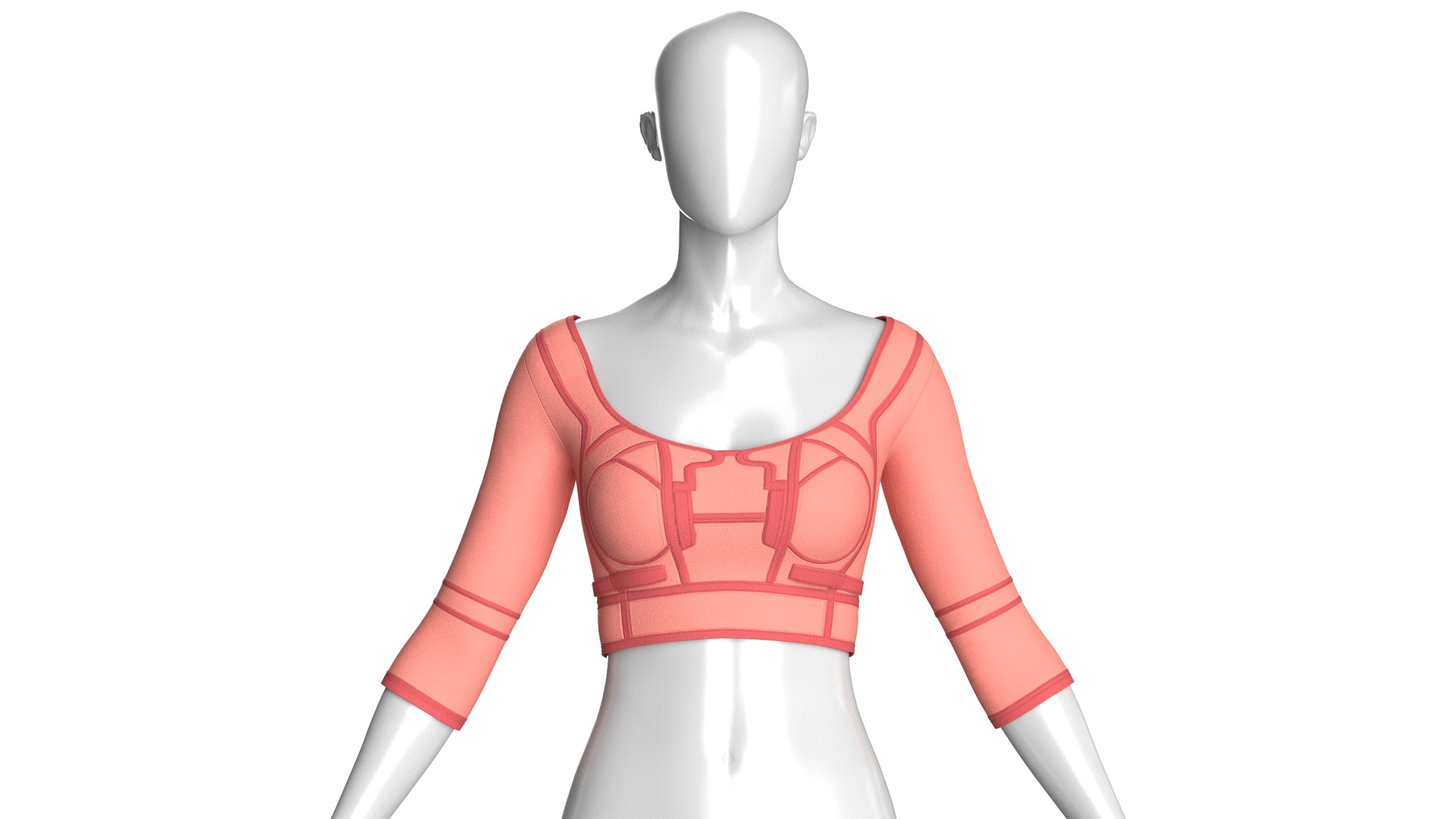 Media 1 for listing Girls Elbow - Sleeve Crop Top | High Poly