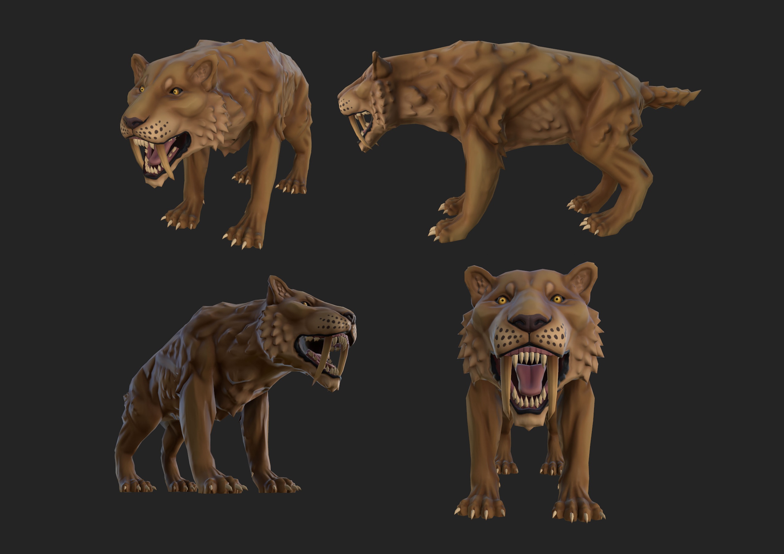 Media 1 for listing Semi realistic Sabertooth tiger 4 textures