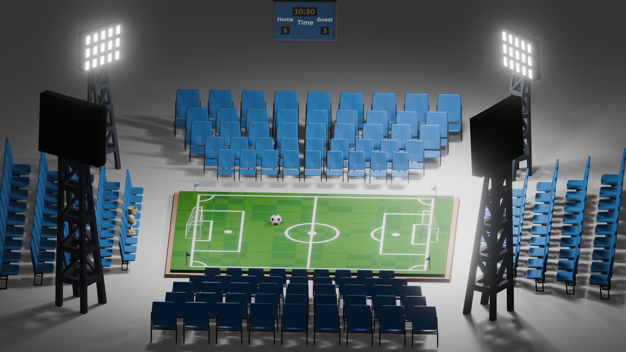 Media 1 for listing Low Poly Football Stadium Sports Pack - Complete Game Assets