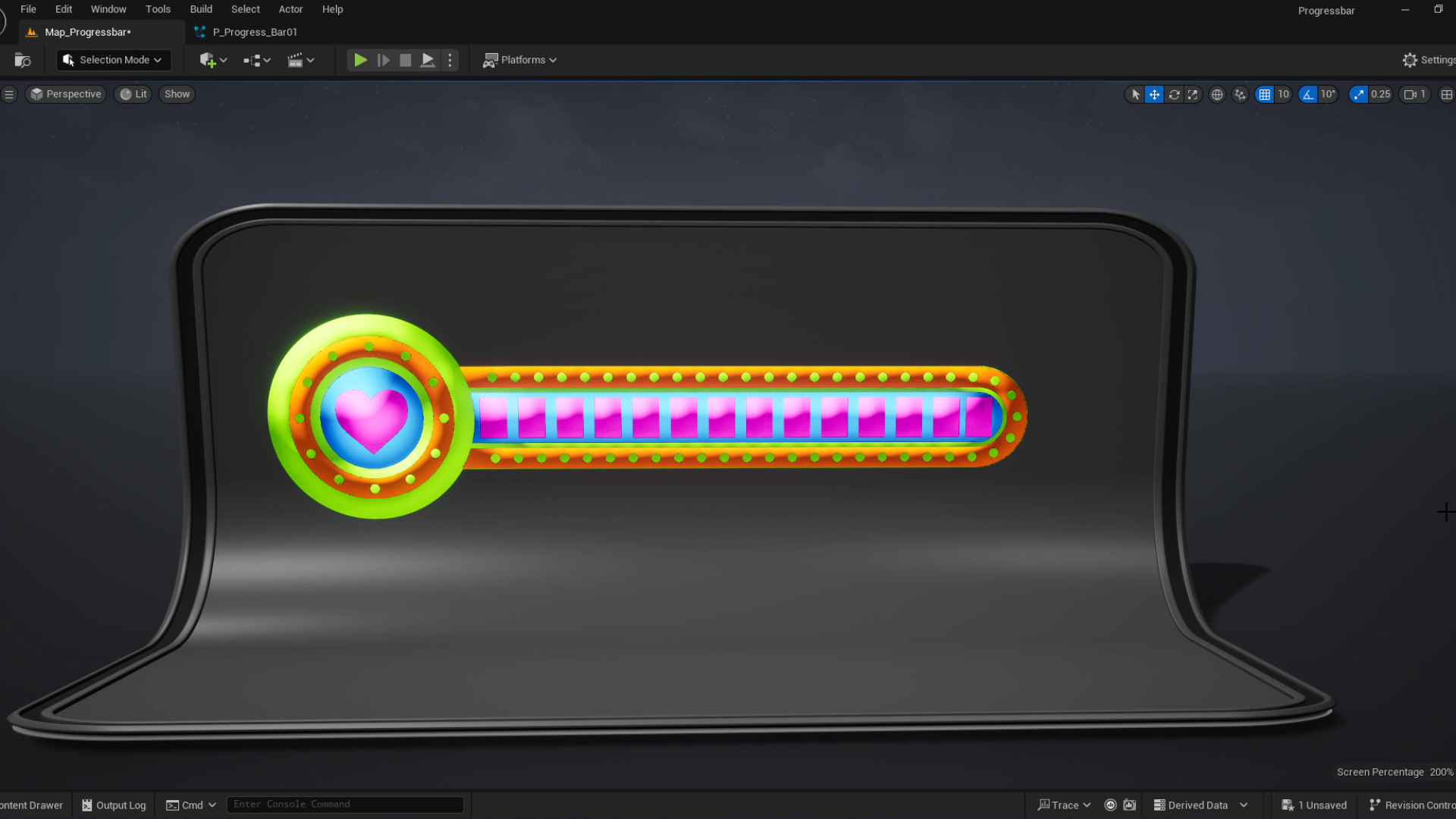 Neon Heart Power Progress Bar | Fab