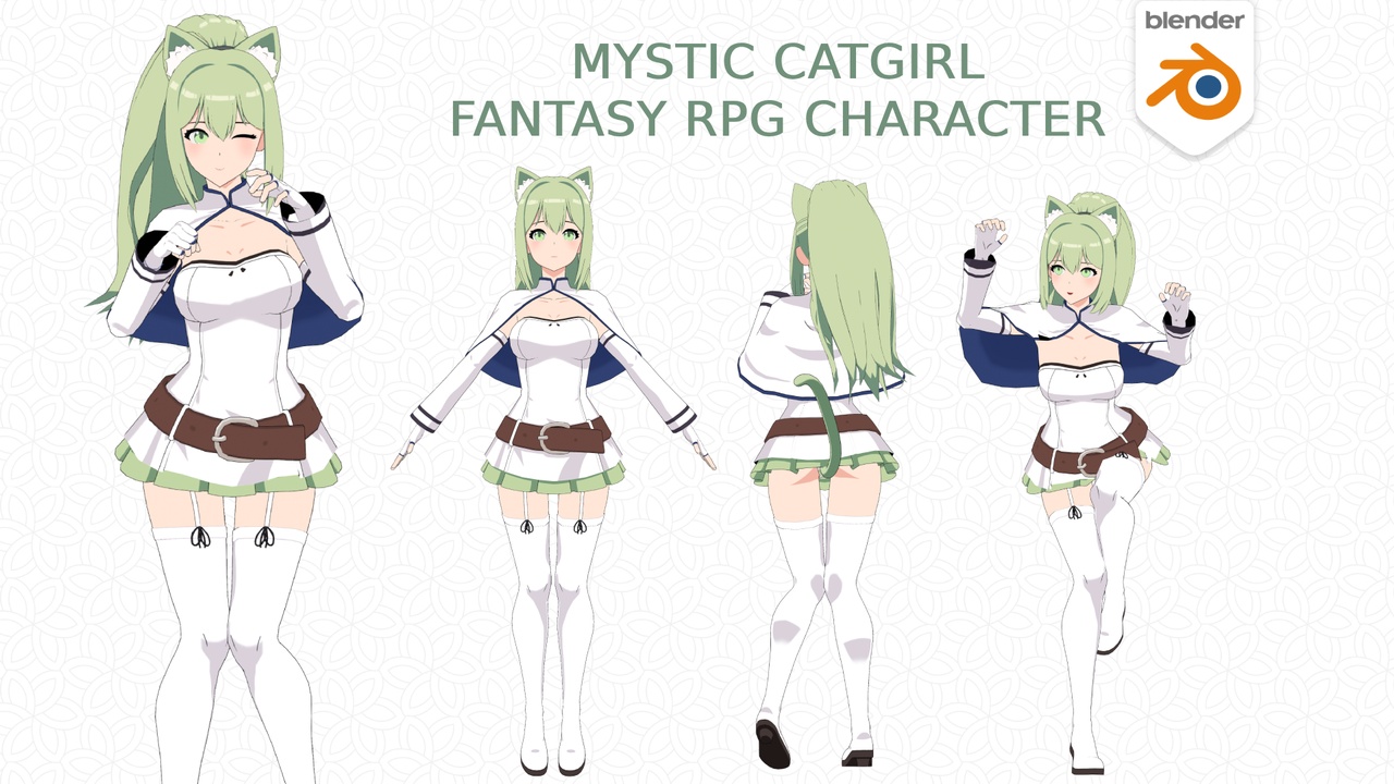 Media 1 for listing Mystic Catgirl - Fantasy RPG Character