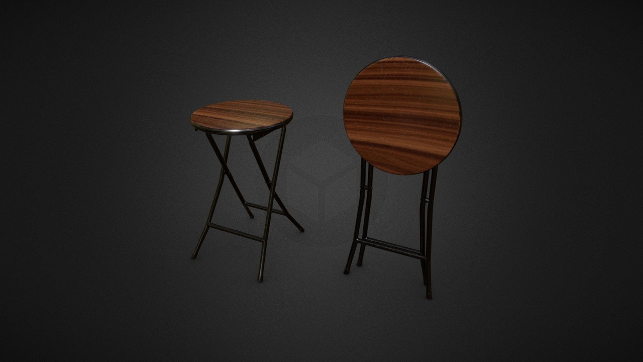 Media 1 for listing Rustic Wooden Folding Stool - Modern Space-Saving Seating