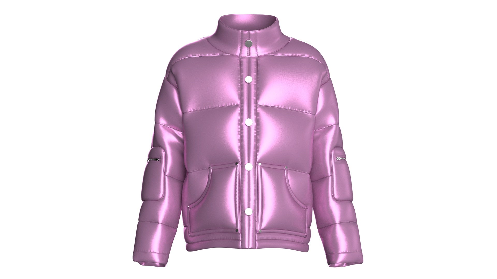 Media 1 for listing Men Cosmic Orchid Puffer Jacket | High Poly