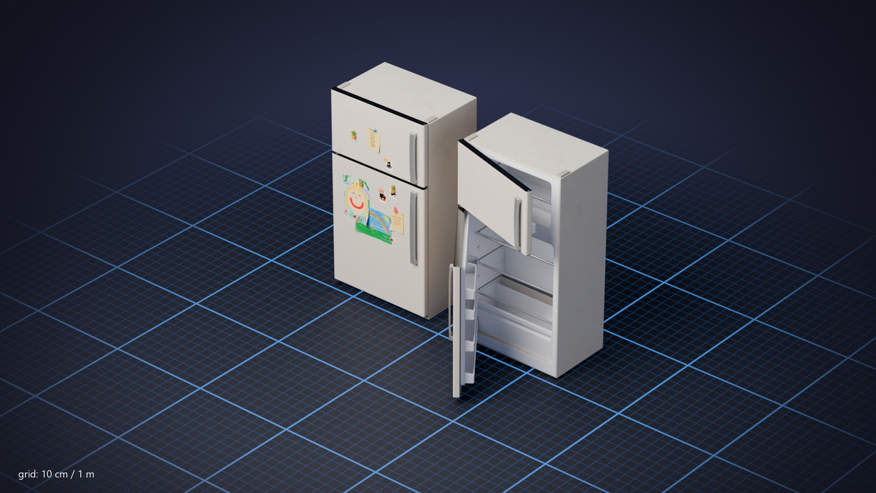 Media 1 for listing Fridge with Magnets | Appliances | Game Ready | PBR
