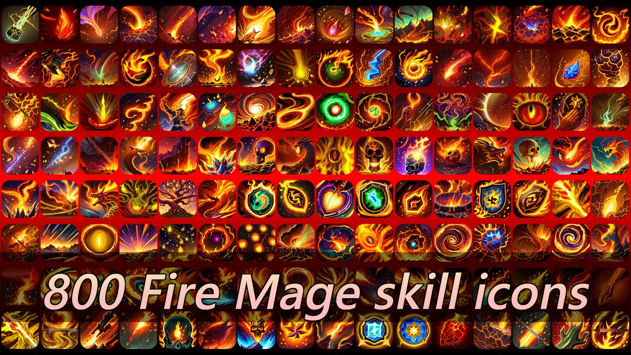 Media 1 for listing 800 Fire Mage skill icons