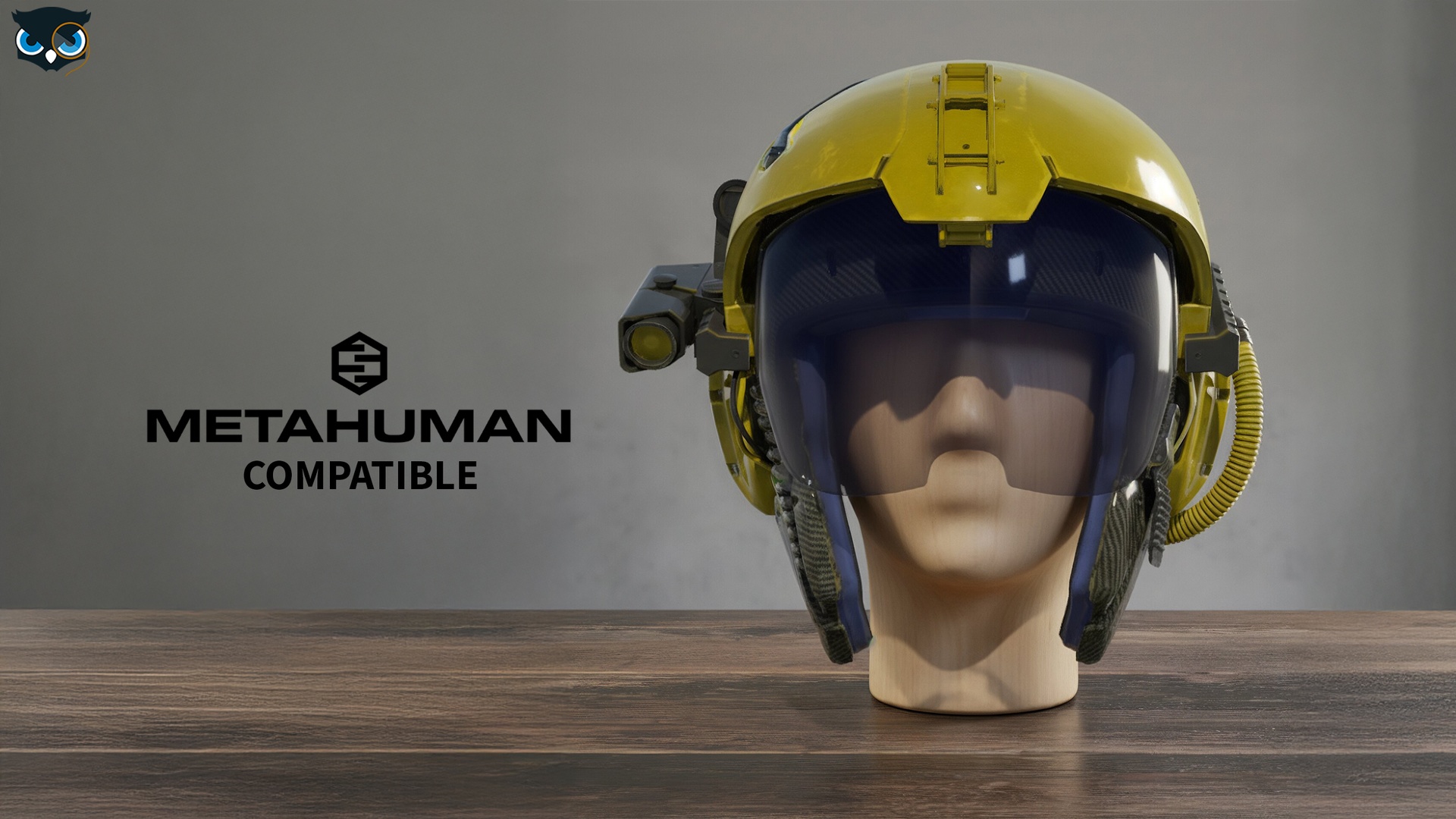 Media 1 for listing Pilot Helmet with Visor MetaHuman Compatible
