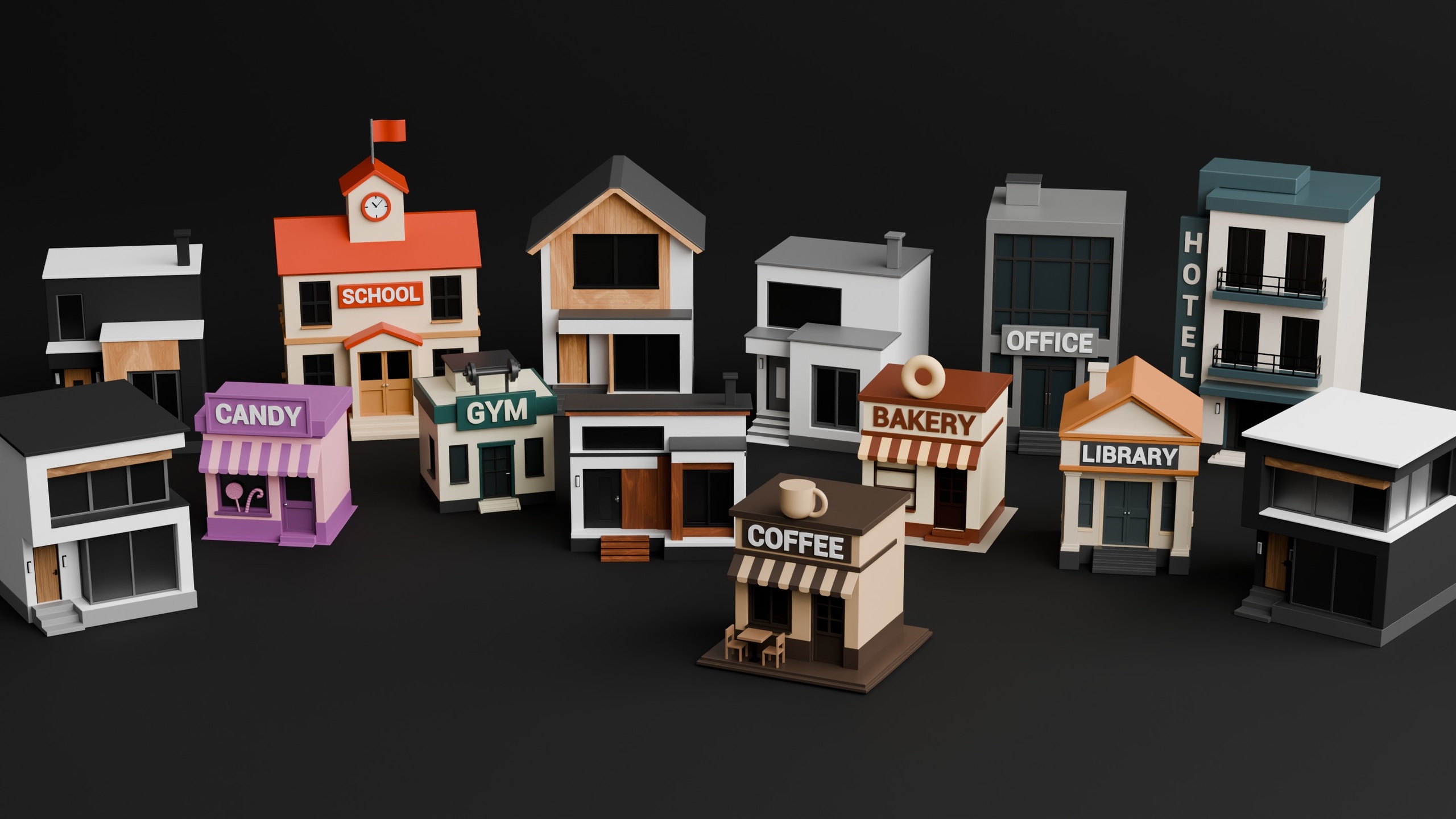 Media 1 for listing Stylized Low Poly Buildings Pack