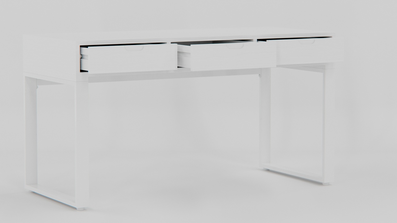Media 1 for listing Title: Oasis Industrial Light Wood Desk with Metal Frame