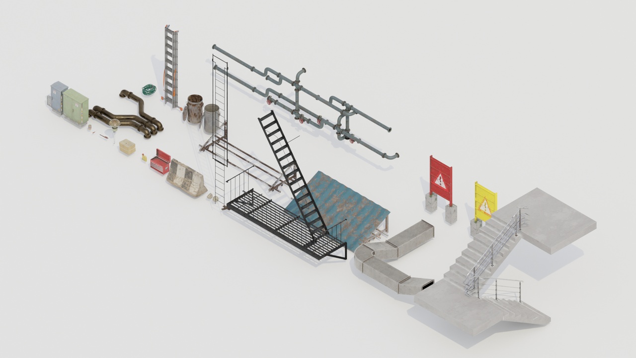 Media 1 for listing Urban Props Pack – Industrial Street & Infrastructure Assets