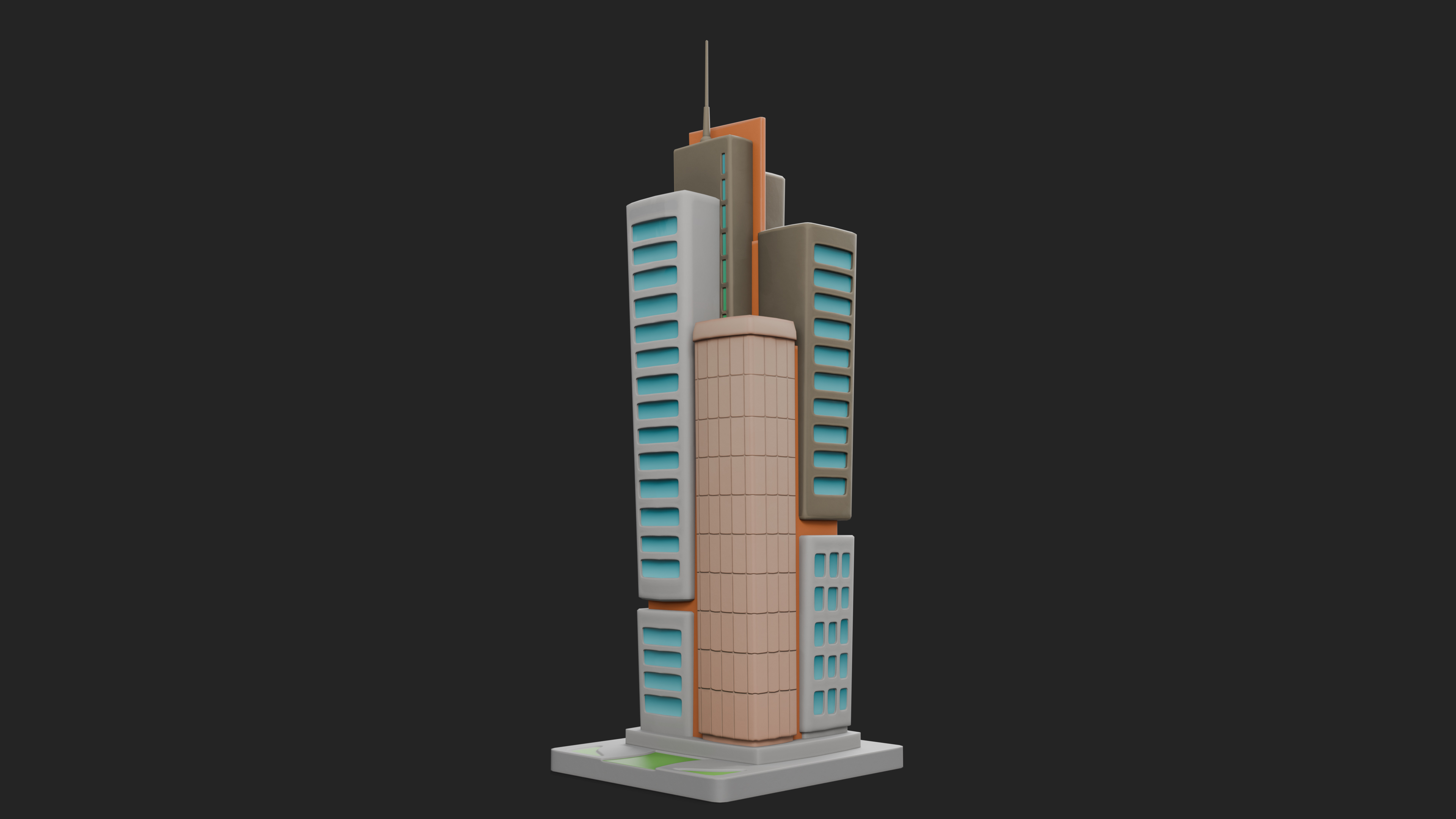 Stylized Building Design Stylized Building 01 | Fab