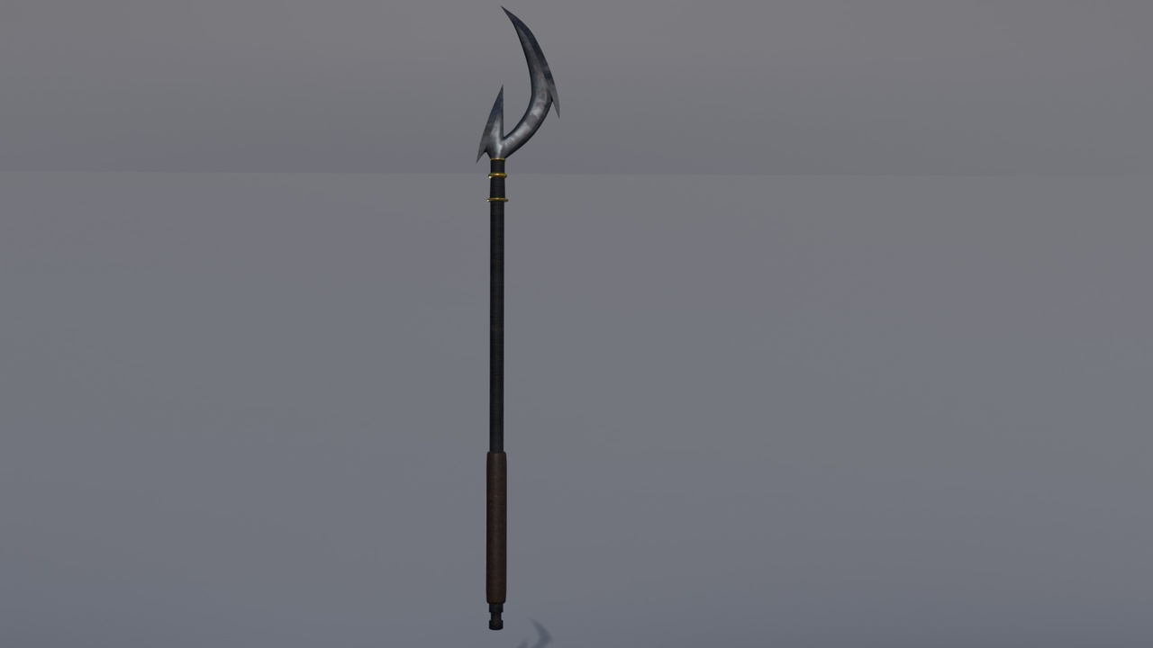 Media 1 for listing Stylized Fantasy Halberd Polearm – Double Blade Spear Weapon | Game Ready | PBR