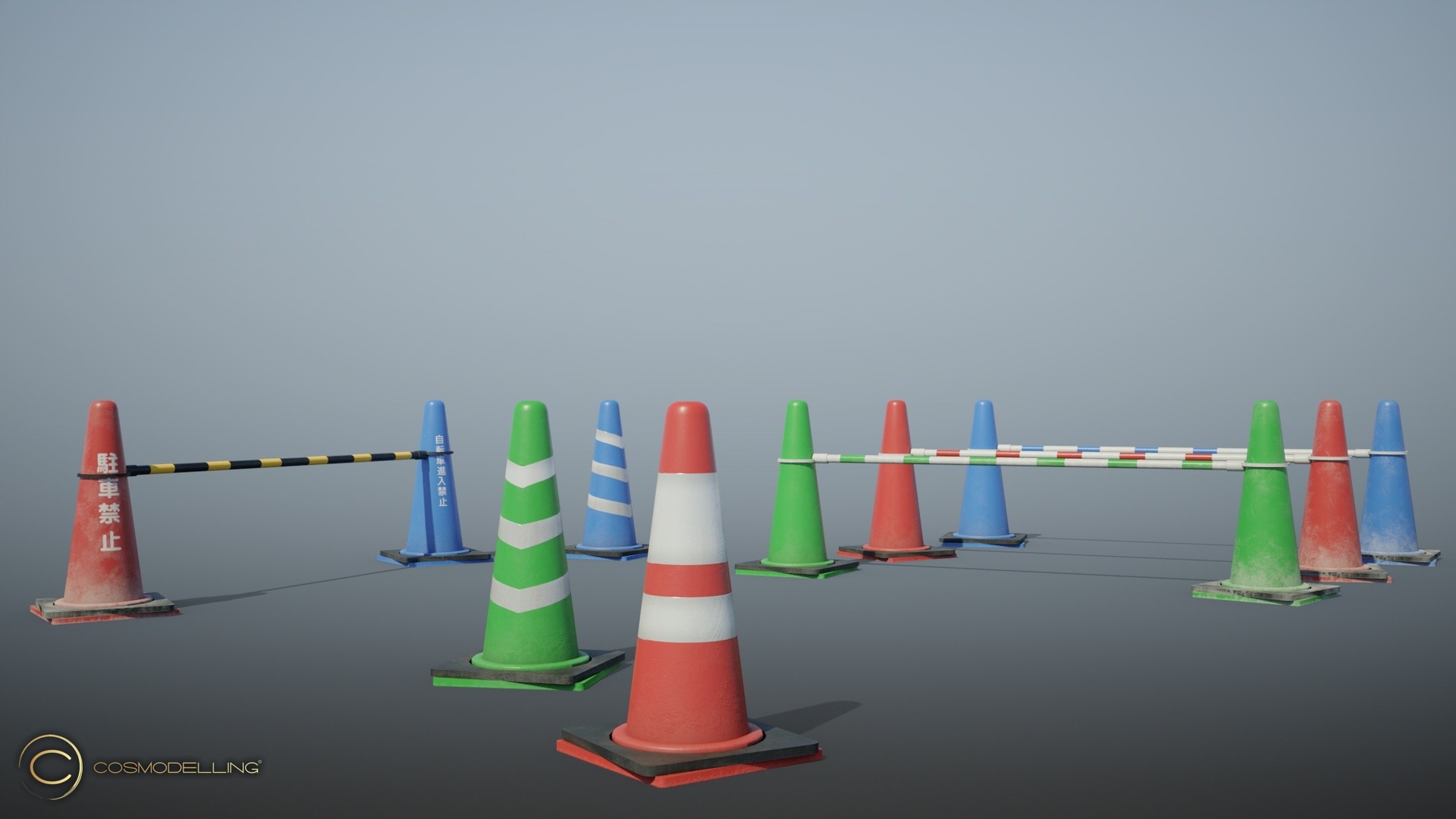 Media 1 for listing Japanese Traffic Cone and Pole Barrier Set