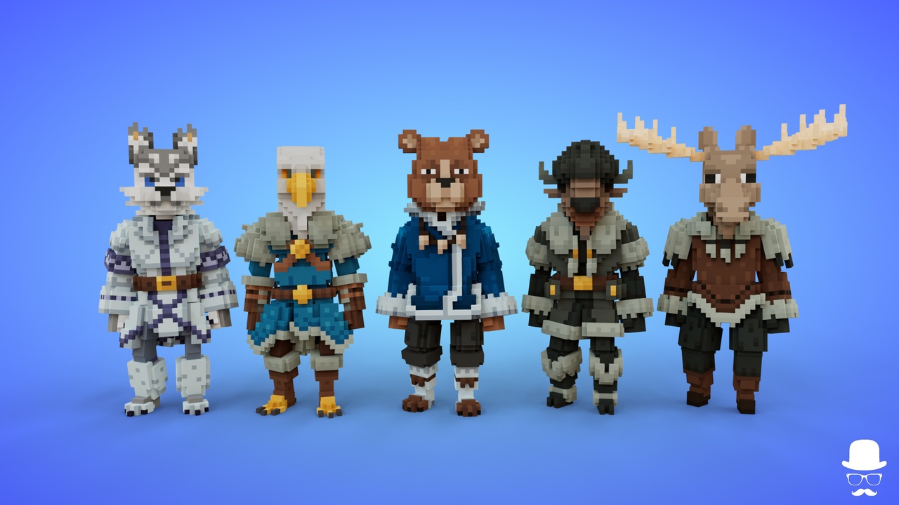 Media 1 for listing Voxel Winter Animal Characters Pack - 3D Fantasy Creatures