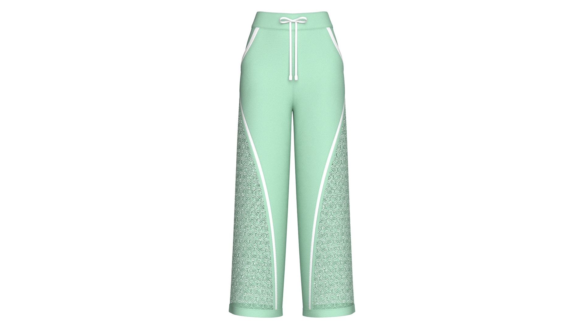 Media 1 for listing Girls Wide - Leg Sweatpants With Curved Lace Panel | High Poly