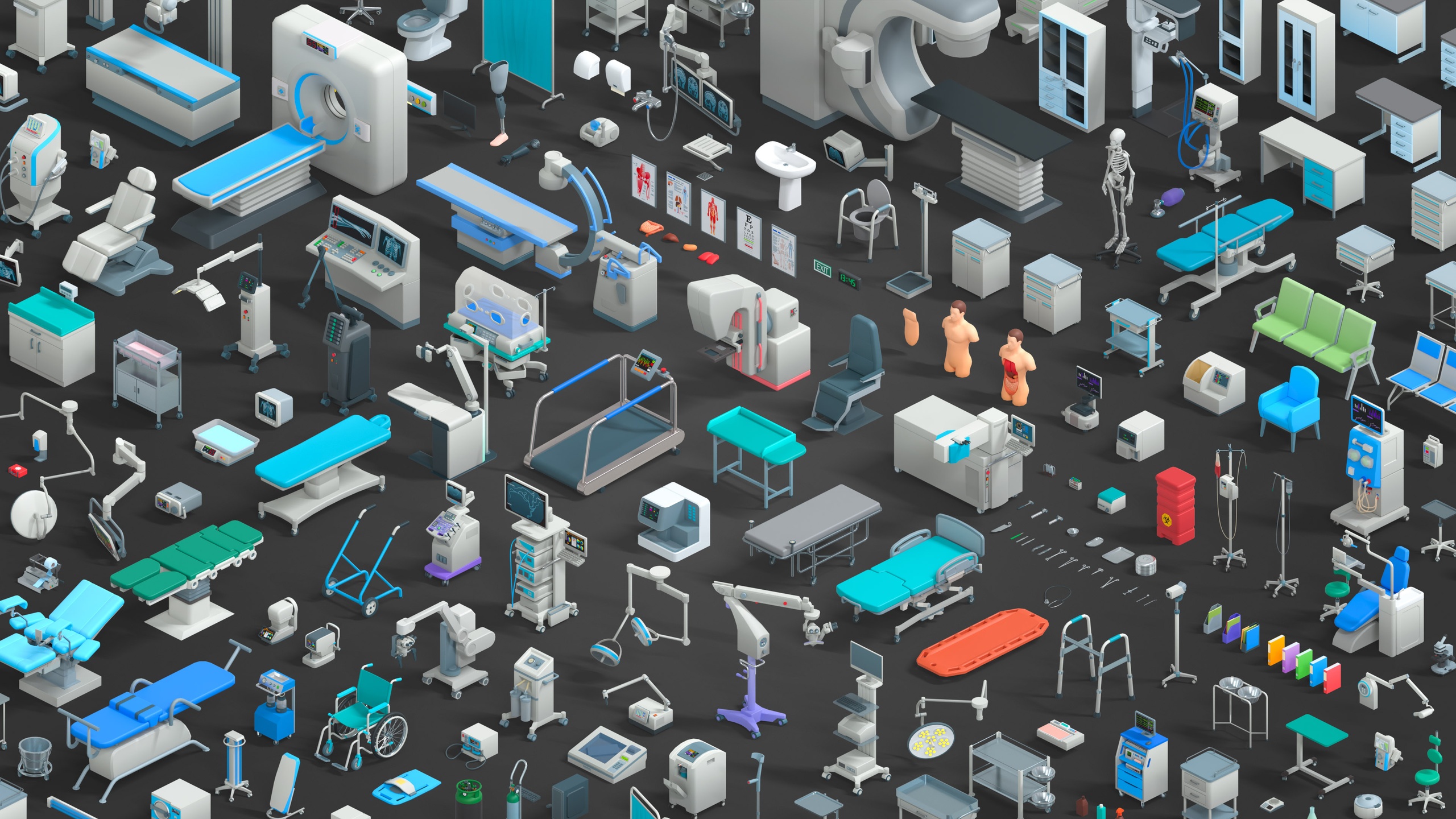 Media 1 for listing Medical Pack - Low Poly 3D Models Pack