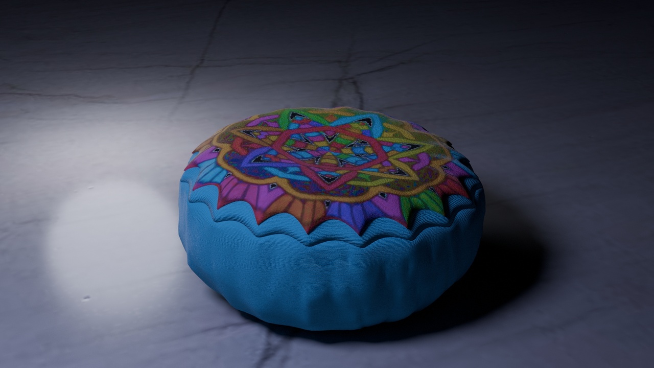 Media 1 for listing Zafu Cushion –  PBR 3D Zen/Meditation Asset