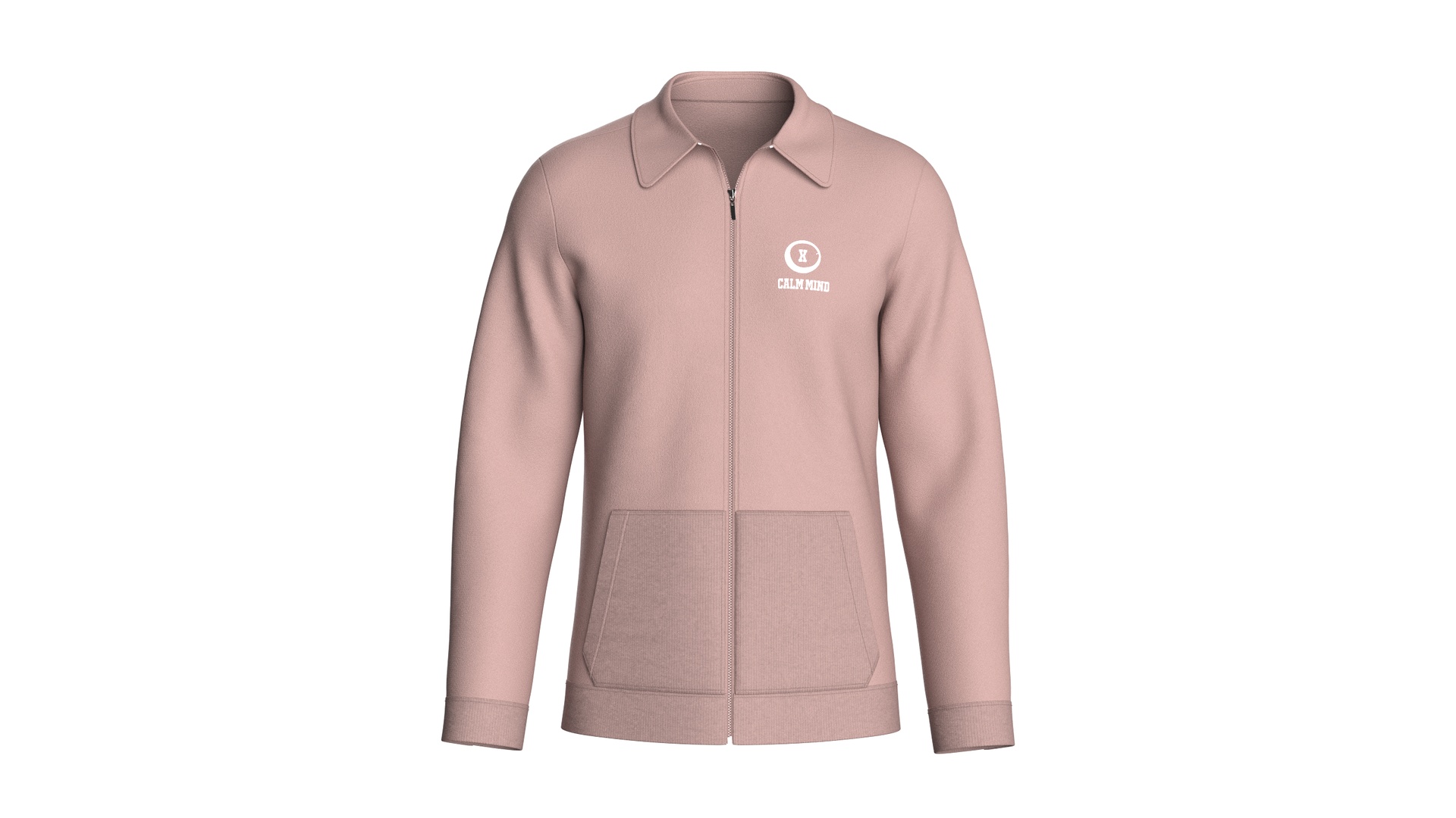 Media 1 for listing Men Dusty Pink Full - Zip Collared Track Jacket | High Poly