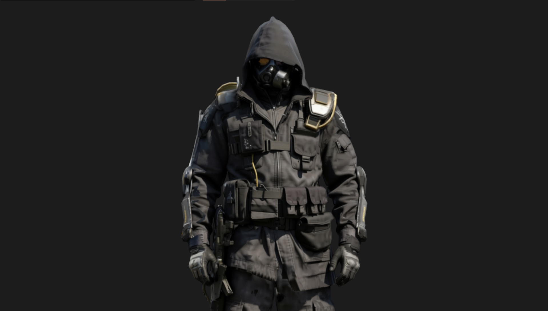 Media 1 for listing Sci-Fi Hooded Spec-Ops Low-Poly 3d Model