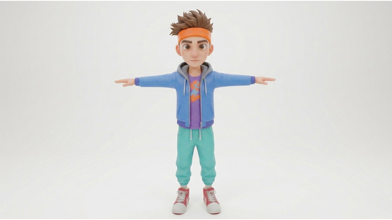 Media 1 for listing Stylized Teen Boy Character Rigged | Cartoon Game Ready 3D Model