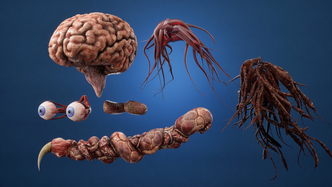 Advanced Brain Monster. a Modular alien creature with dynamic tentacles &  jiggle | Fab
