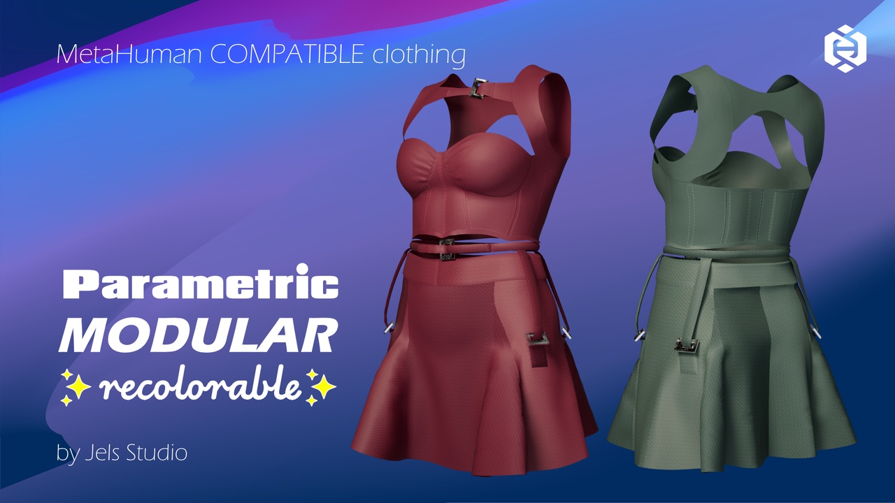 Media 1 for listing OoMH-05 - skirt and corset - Metahuman compatible clothing