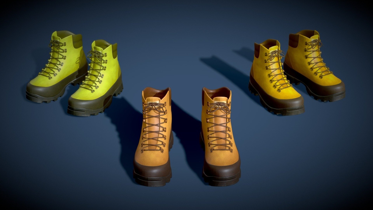 Media 1 for listing Mid Low Poly Leather Boots Pack - Woodland Style Shoe