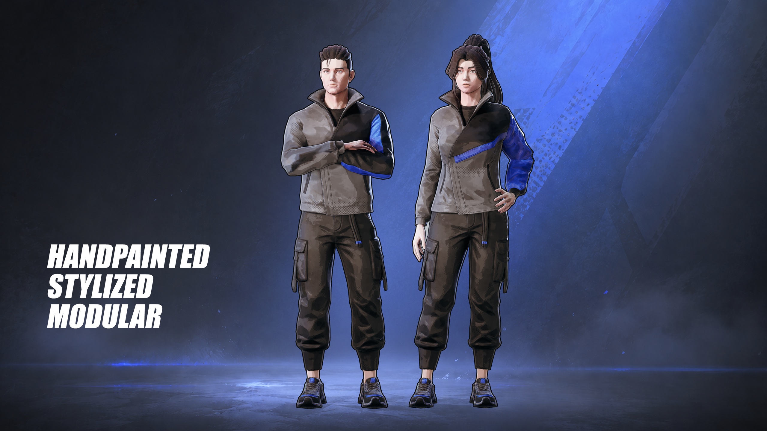 Media 1 for listing Stylized Handpainted Modular Character Starter Kit: Male & Female + Outfit
