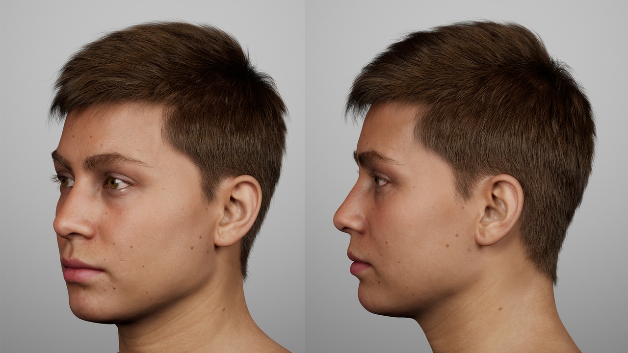 Media 1 for listing Modern Side-Swept Crop - MetaHuman Hair Groom
