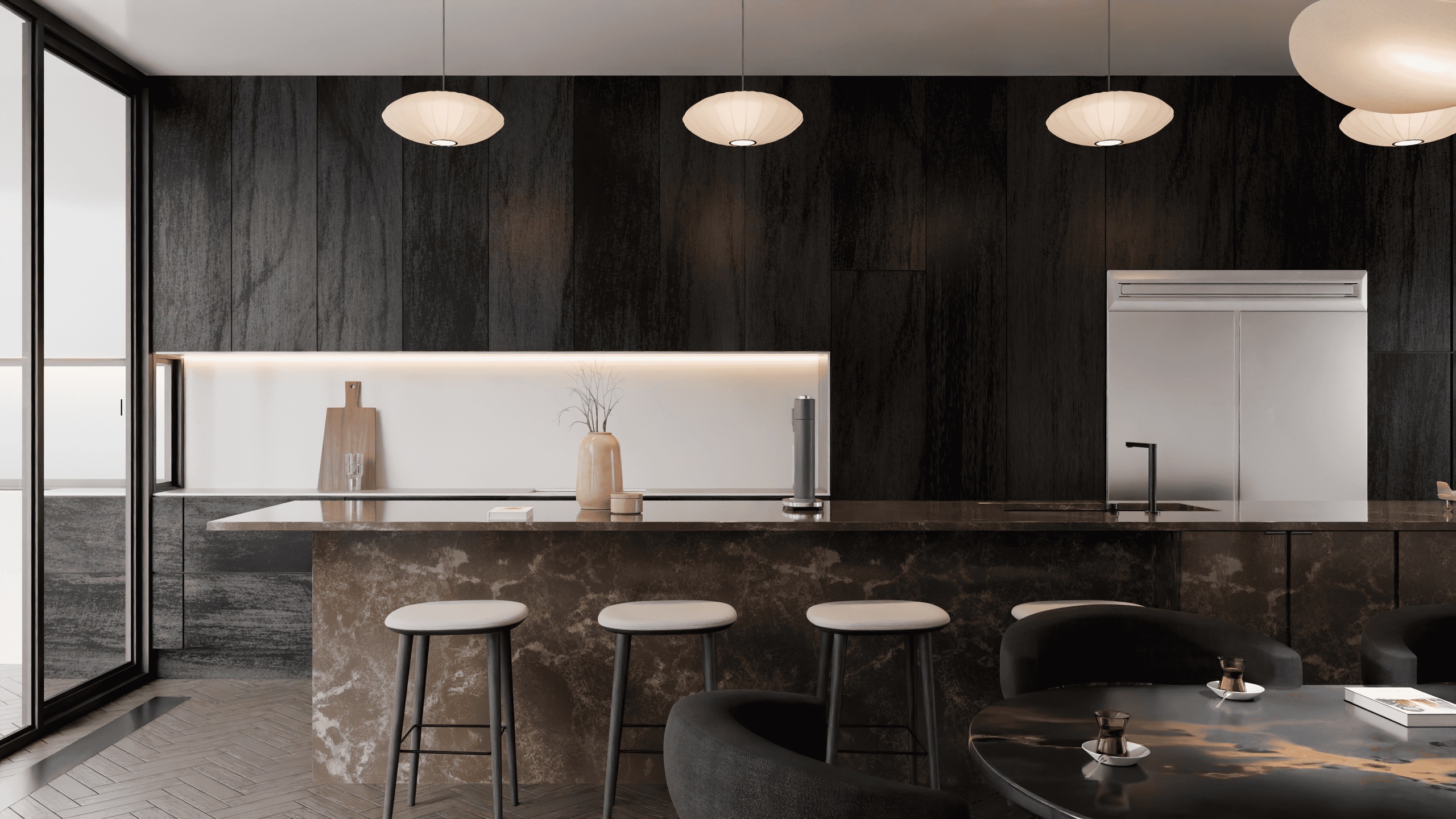 Modern Open-Plan Interior – Kitchen, Dining & Living Room | Fab