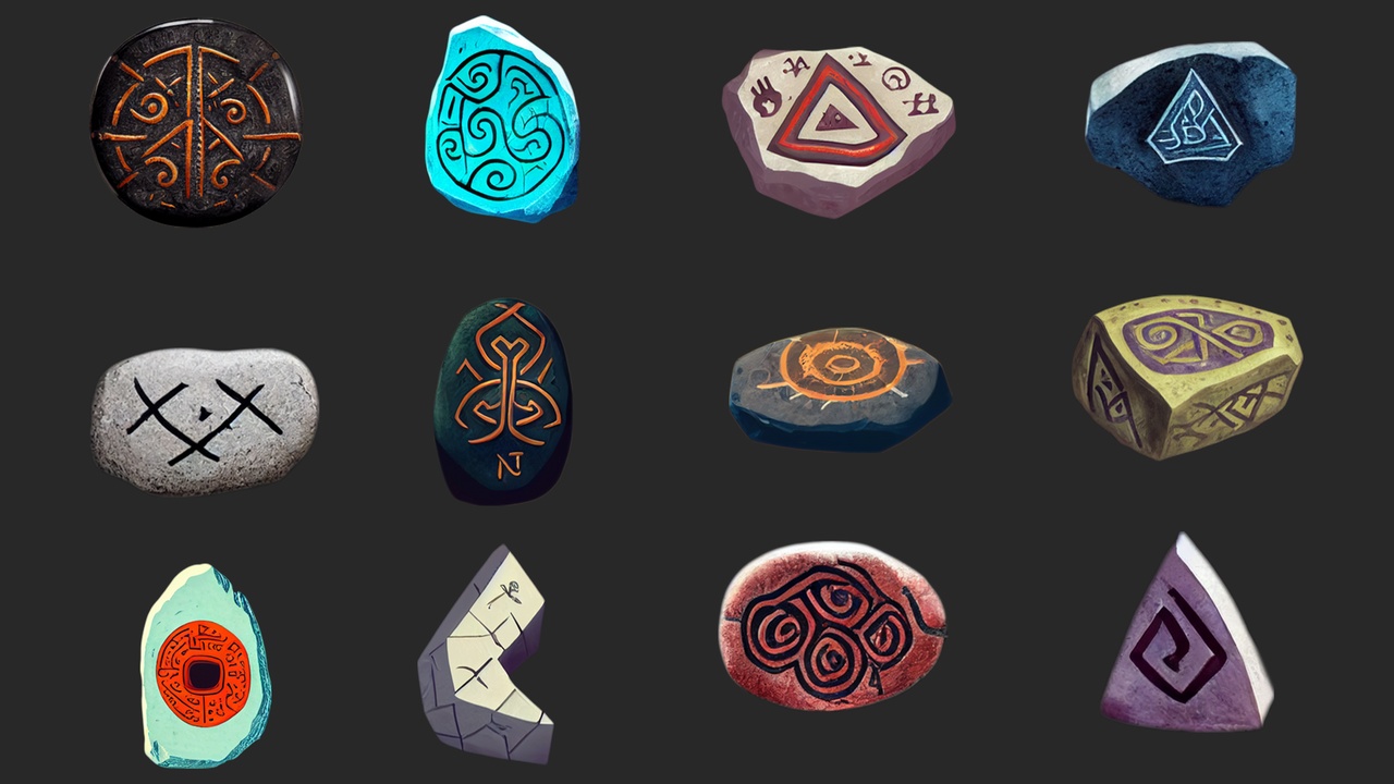 Media 1 for listing 256 Stylized Runestones