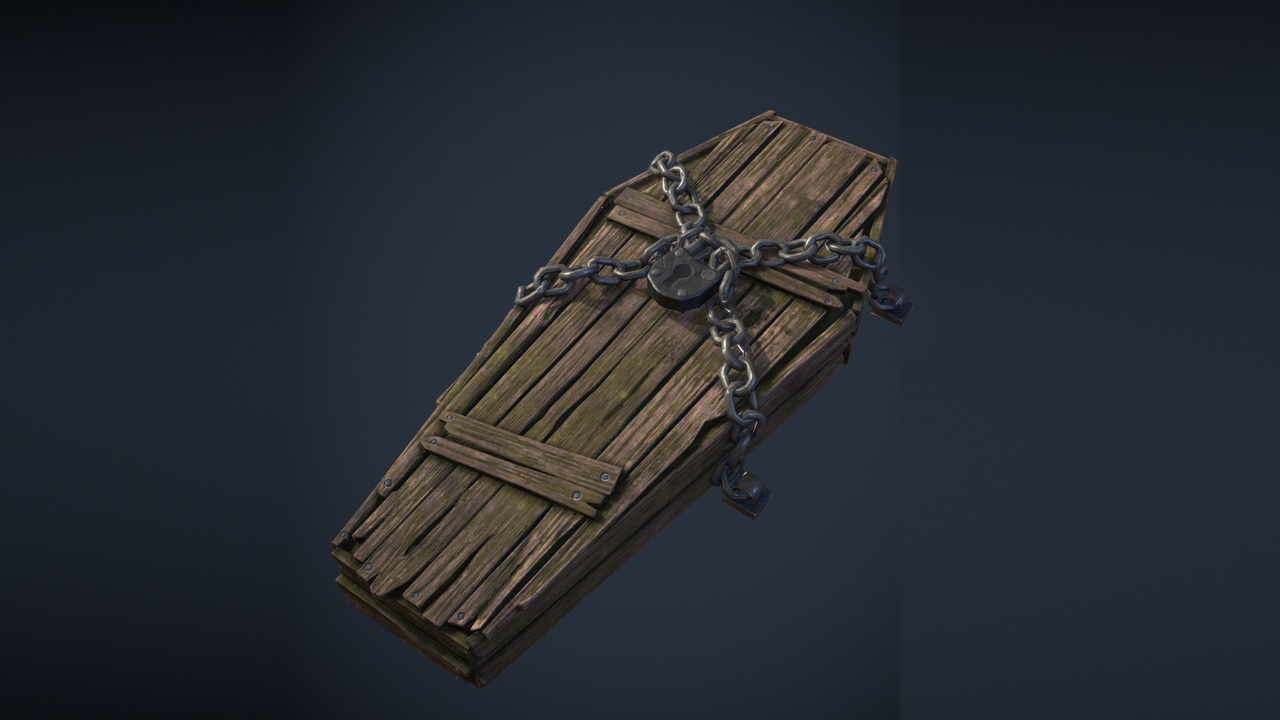Media 1 for listing Chained Coffin Low-poly 3D model