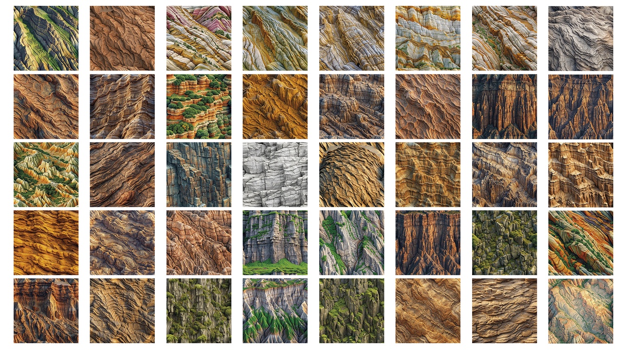 Media 1 for listing 120 Seamless Rock and Cliff Textures – High-Resolution PBR Collection