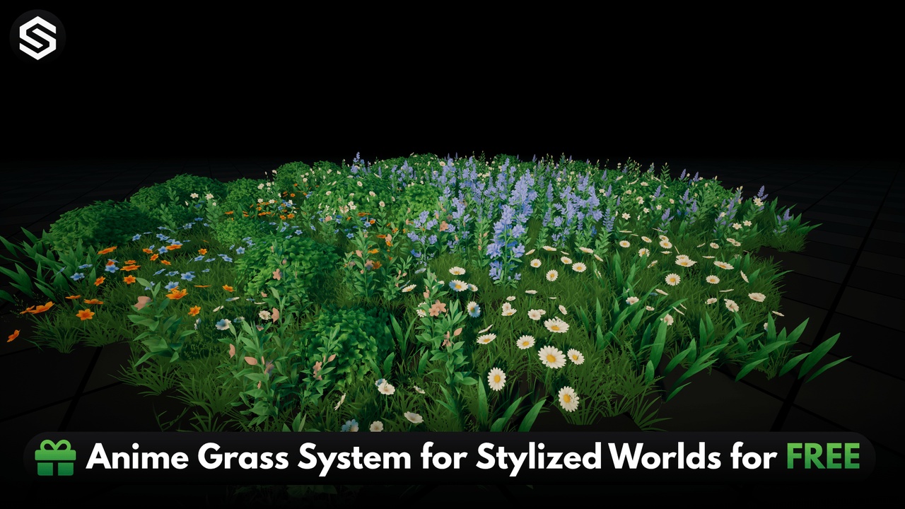 Media 1 for listing FREE Stylized Foliage Pack - Stylized Grass, Flowers & Plants