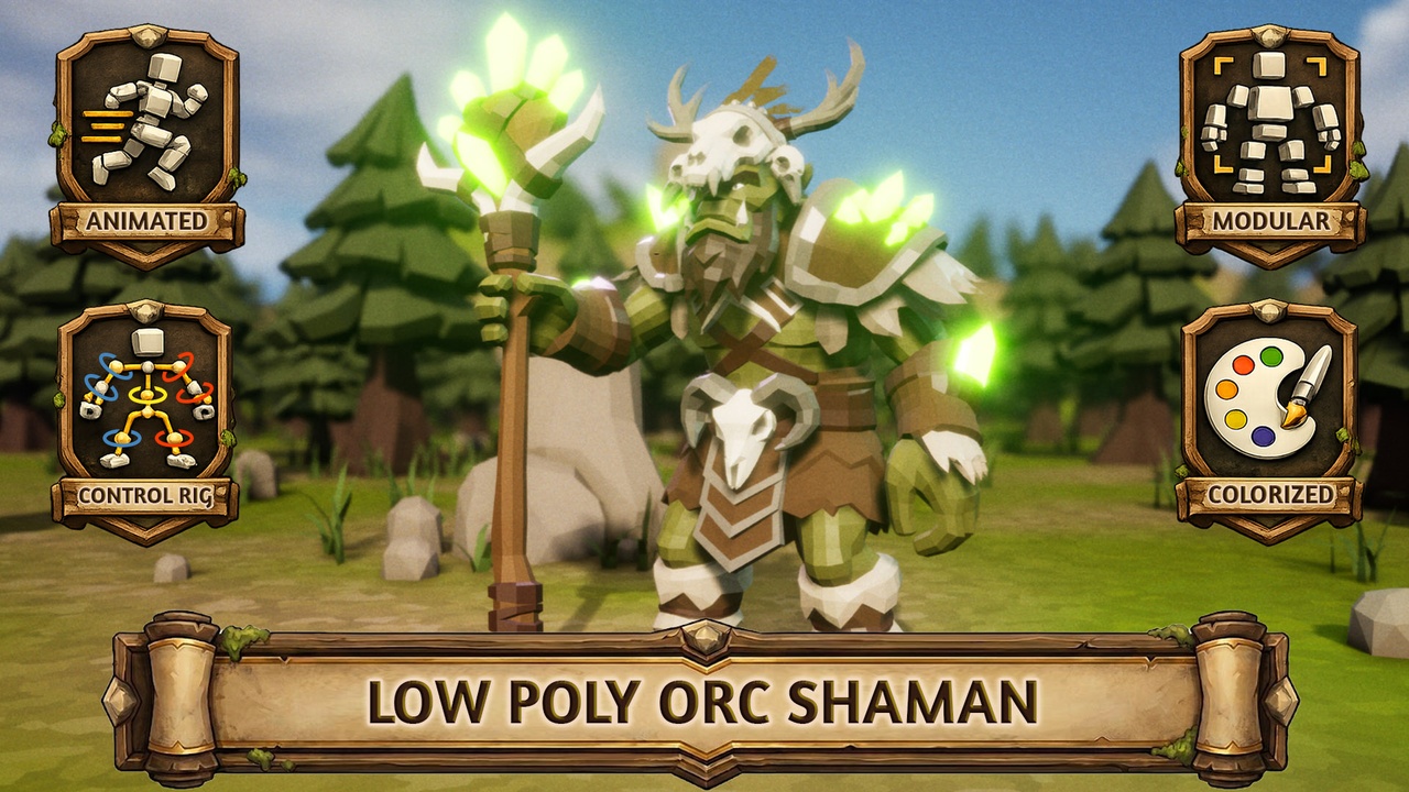 Media 1 for listing Low Poly Orc Shaman