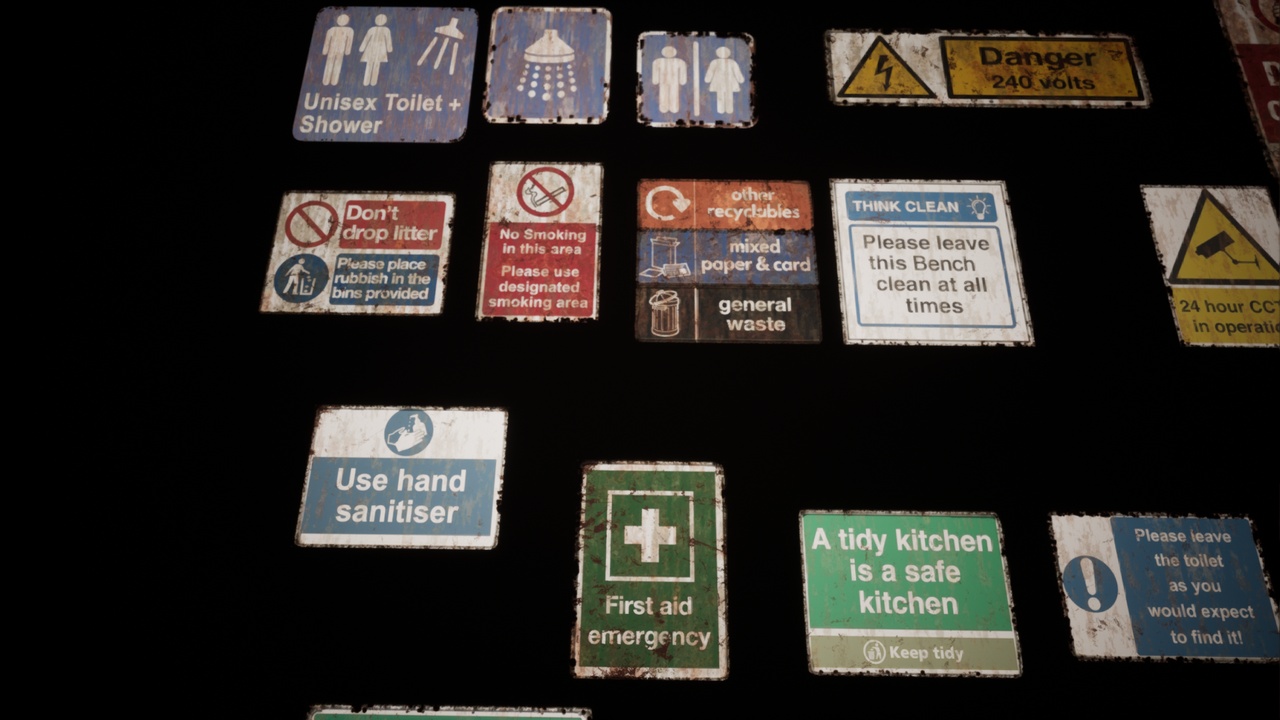Media 1 for listing Industrial & Kitchen Decal Pack - Safety Signs & Posters