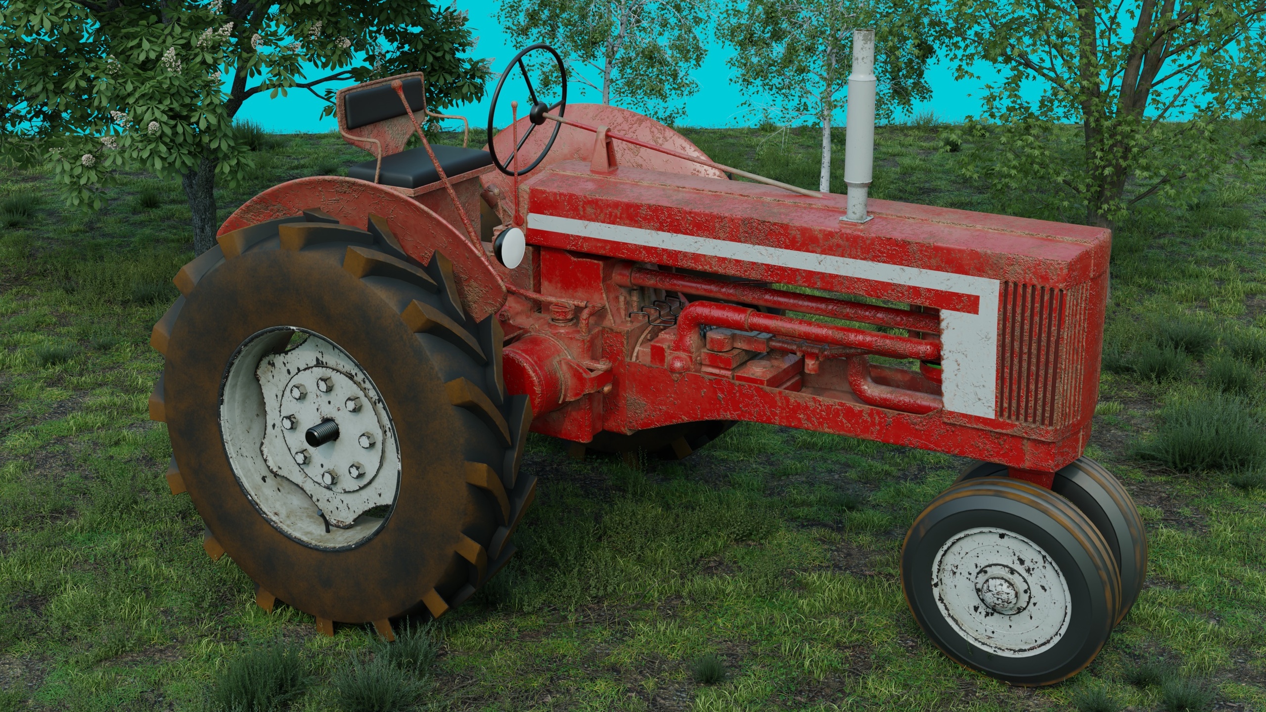 Media 1 for listing Classic Agricultural Tractor – Blender Model