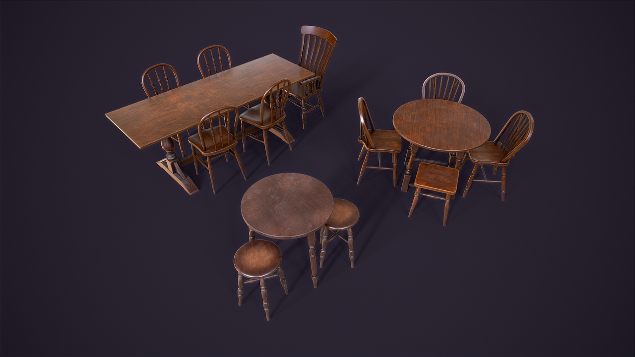 Media 1 for listing Vintage tables and chairs