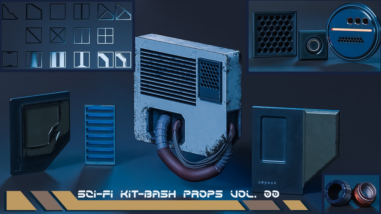 Media 1 for listing Modular KitBash - Sci-Fi Props Vol. 00