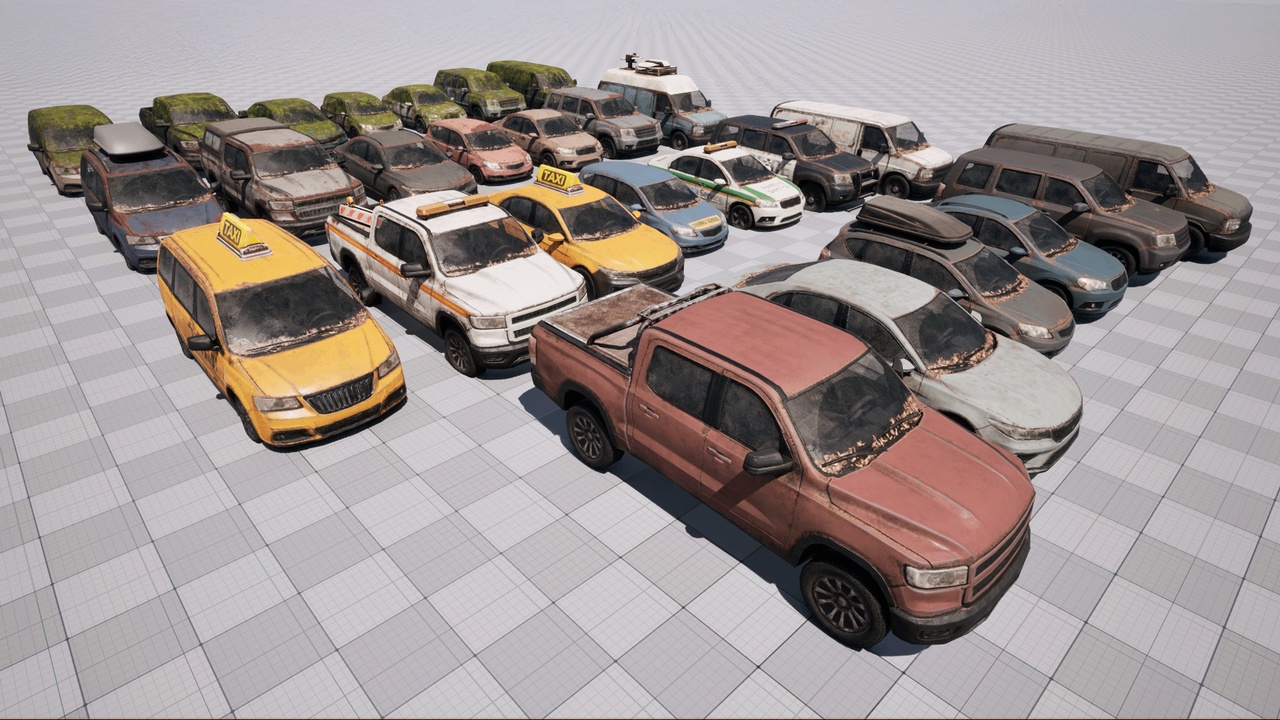 Media 1 for listing Abandoned Cars – Customizable Static Post-Apocalyptic Vehicles