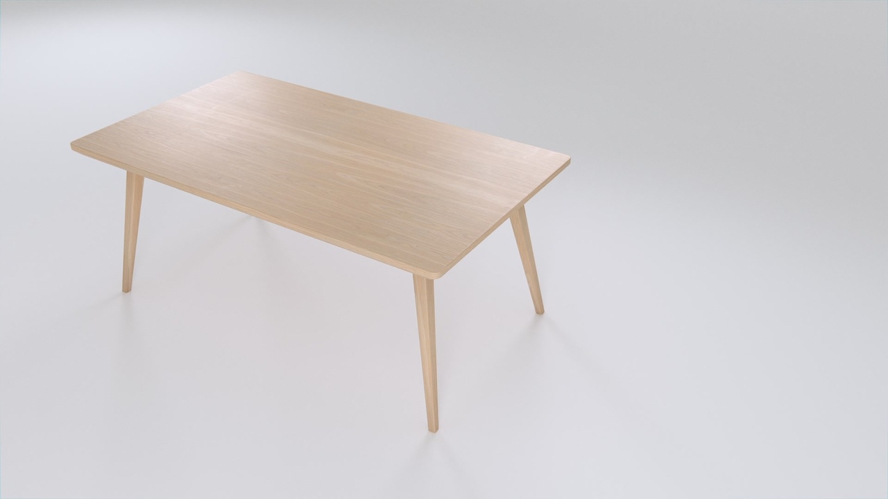 Media 1 for listing Japandi Rectangular Dining Table - 3D Model Blender FBX USD