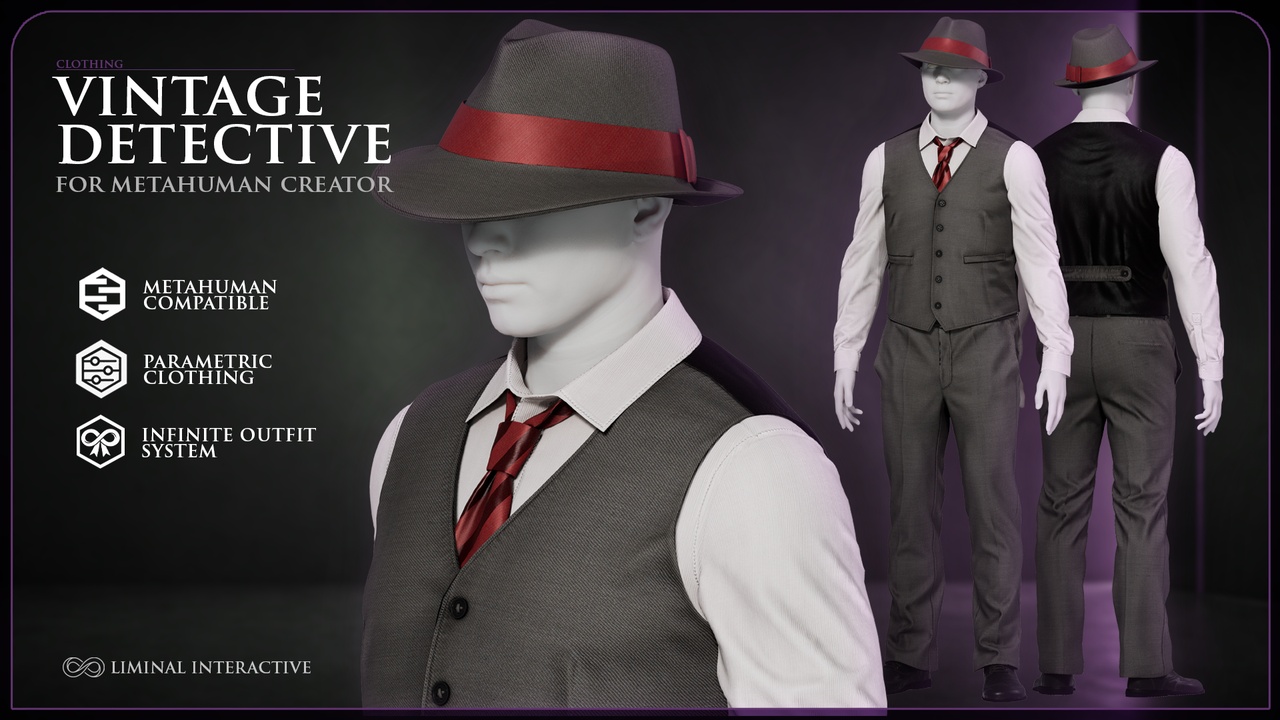 Media 1 for listing Vintage Detective Bundle for MetaHuman Creator