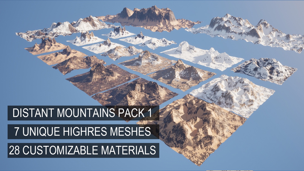 Media 1 for listing Distant Mountain Pack 1 - High Resolution Mountains for Background
