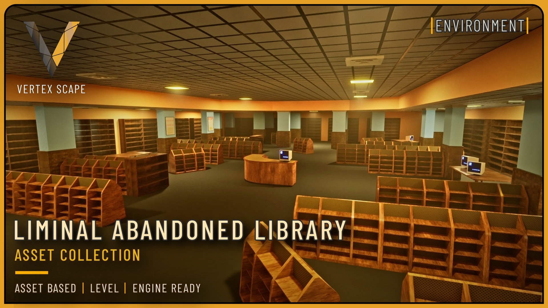 Liminal Horror Library Liminal Abandoned Library | Fab