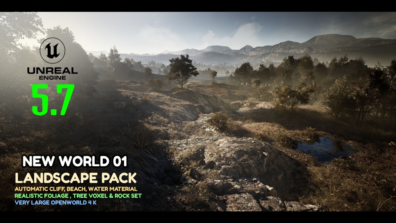 Media 1 for listing NEW WORLD 01 open world pack 4K, realistic mediteranean rocky landscape UE5.7