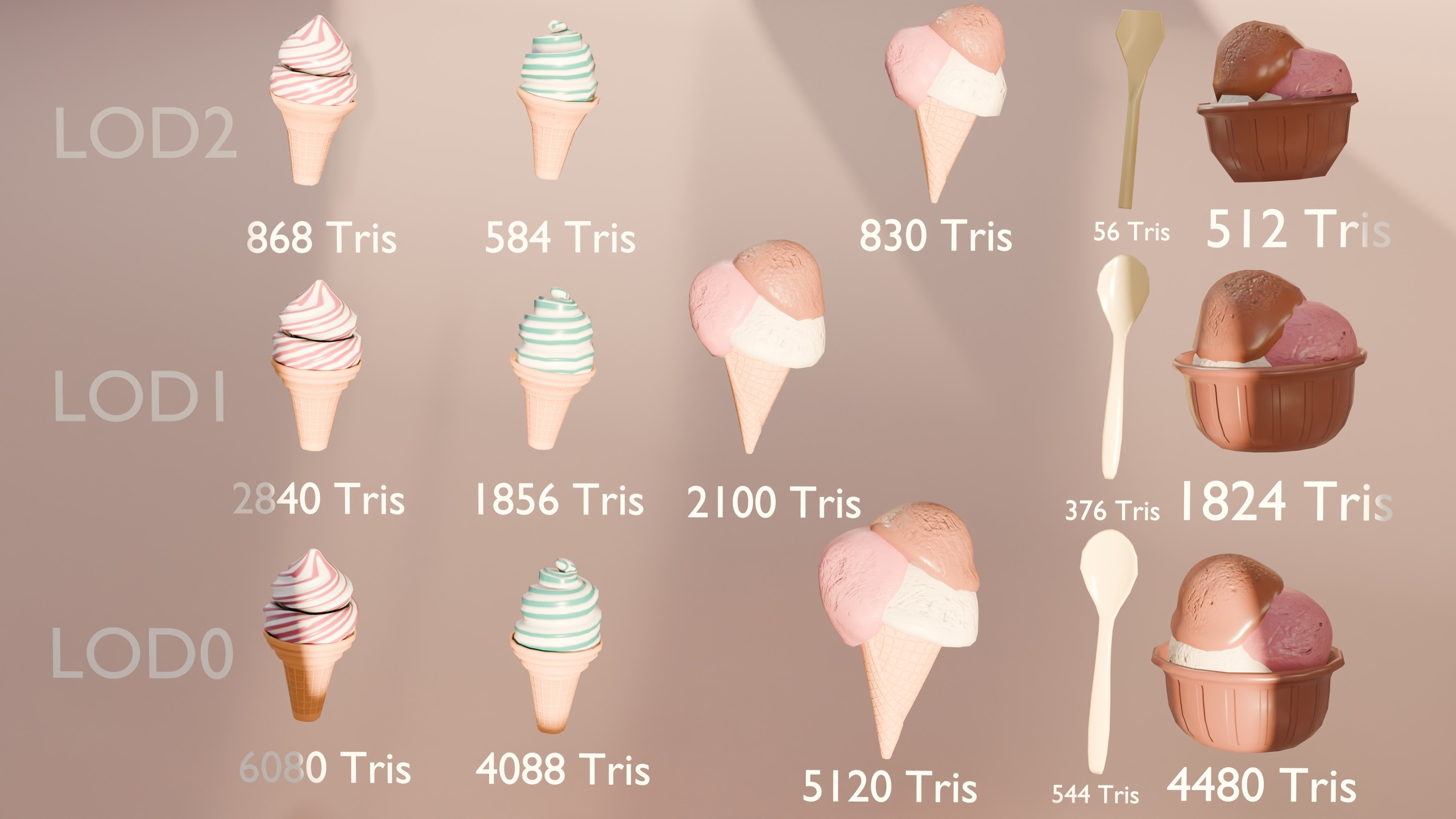 Media 1 for listing Mini Modular Ice Cream Pack Low Poly Game Ready with LODs
