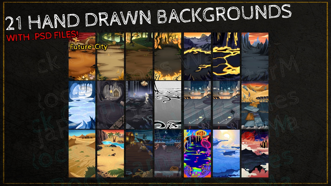 Media 1 for listing 21 Hand Drawn 2D Backgrounds