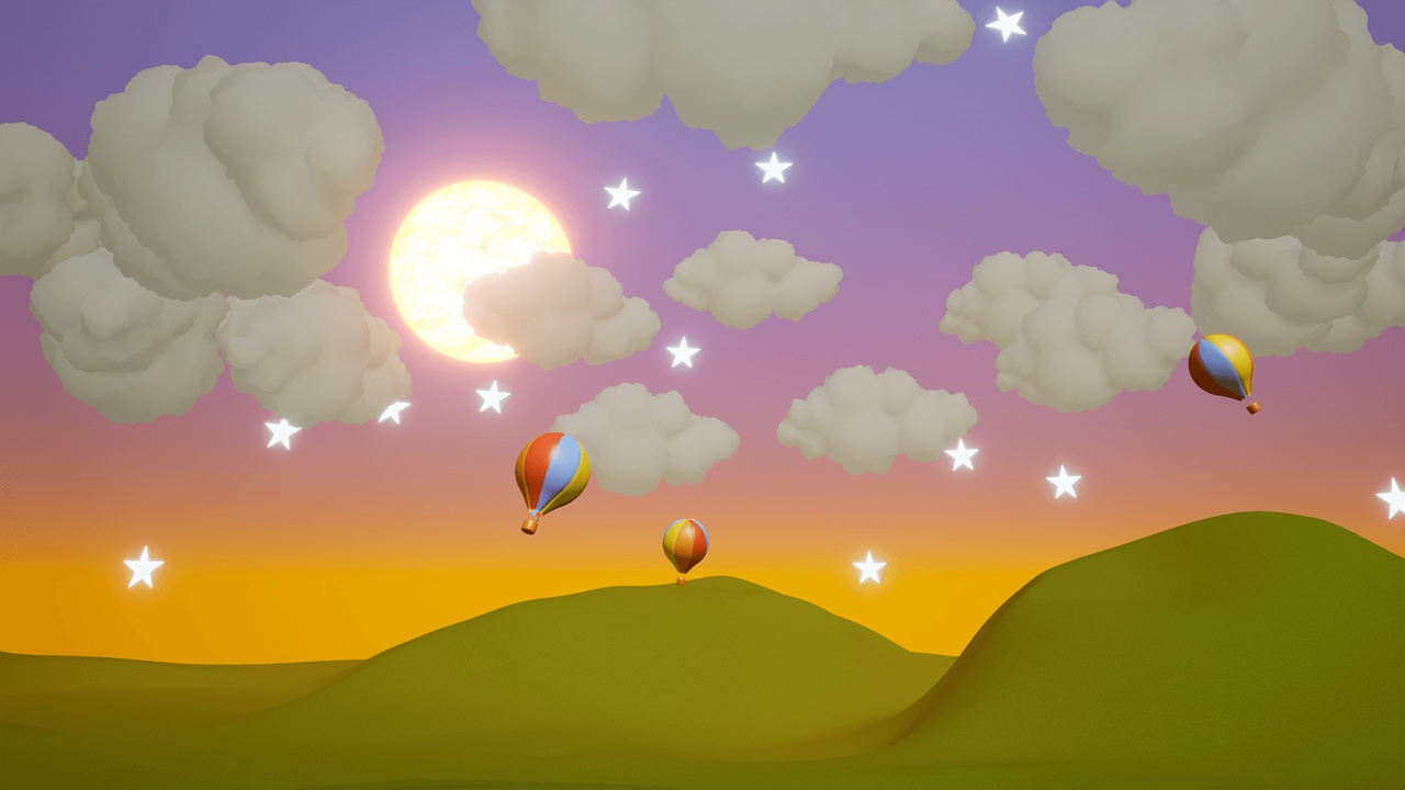 Media 1 for listing Procedural 3D Sky (Stylized 3D Clouds , Planets & Elements)